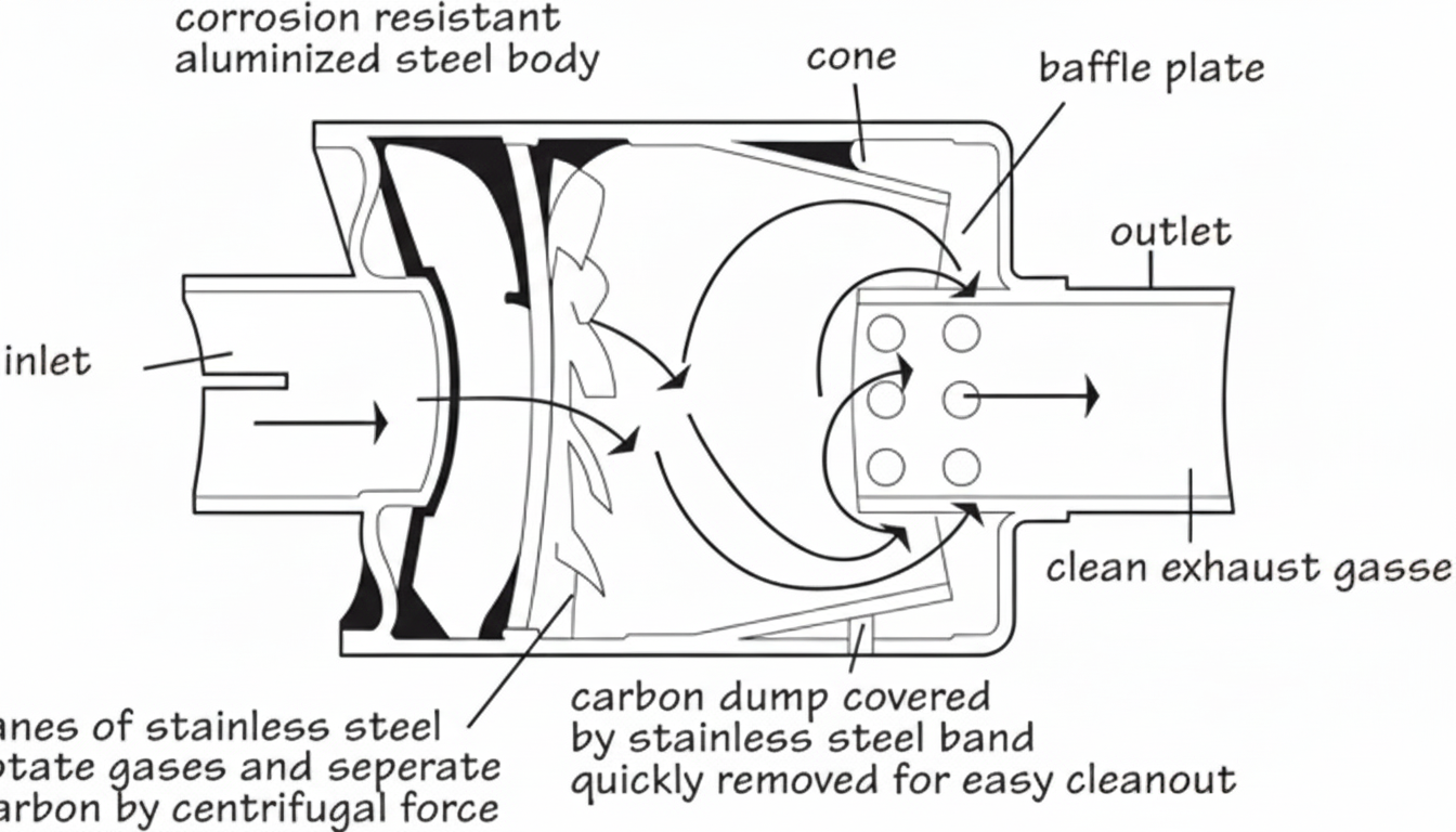 Spark arrester side view